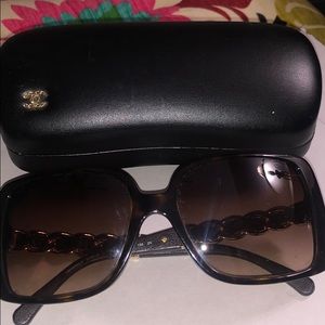 Chanel chain link square sunglasses